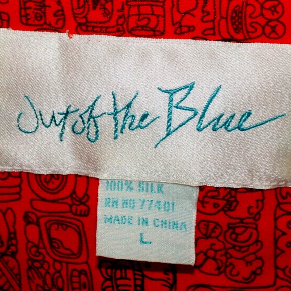 Out Of The Blue Women's Orange 100% Silk Jacket Size-L - Picture 6 of 7